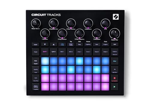 Novation Circuit Tracks: Groovebox-Sequenzer mit Synthesizer-, MIDI- und Drum-Spuren für die elektronische Musikproduktion.