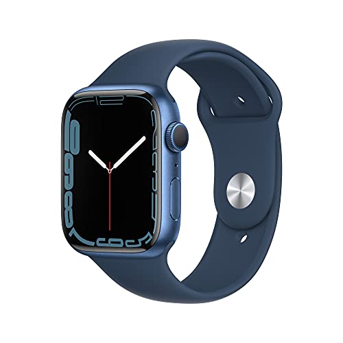 Apple Watch Series 7 (GPS, 45MM) -Blue Aluminum Case with Abyss Blue Sport Band (Generalüberholt)