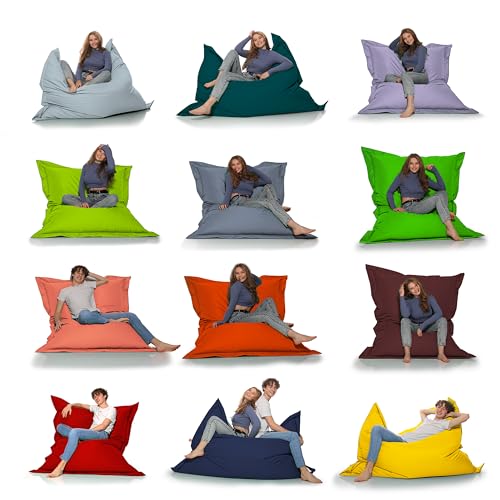 HomeIdeal - Sitzsack 2-in-1 Funktionen Riesensitzsack für Erwachsene & Kinder - Gaming & Entspannen - Indoor & Outdoor da er Wasserfest ist - mit EPS Perlen, Farbe:Anthrazit, Größe:100x145 cm