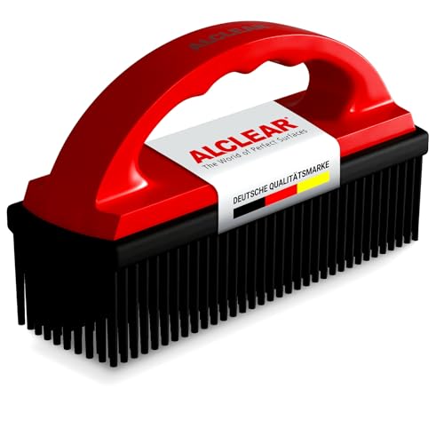 ALCLEAR 9519 Tierhaarbürste – ergonomische Silikonbürste gegen Hundehaare & Katzenhaare – für Auto, Polster, Sofa, Teppiche, Heimtextilien – wiederverwendbar, chemiefrei – designed in Germany