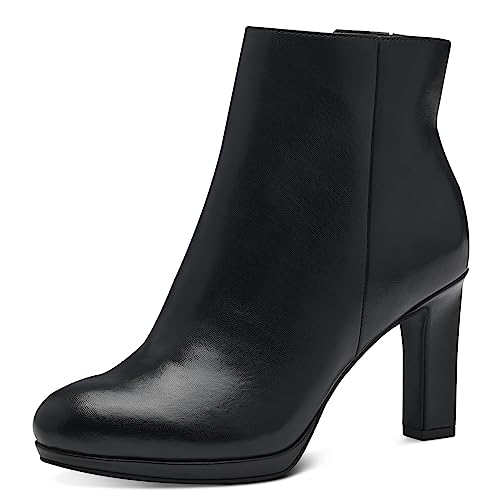 MARCO TOZZI Damen Stiefeletten mit Absatz Elegant mit Reißverschluss, Schwarz (Black), 38 EU