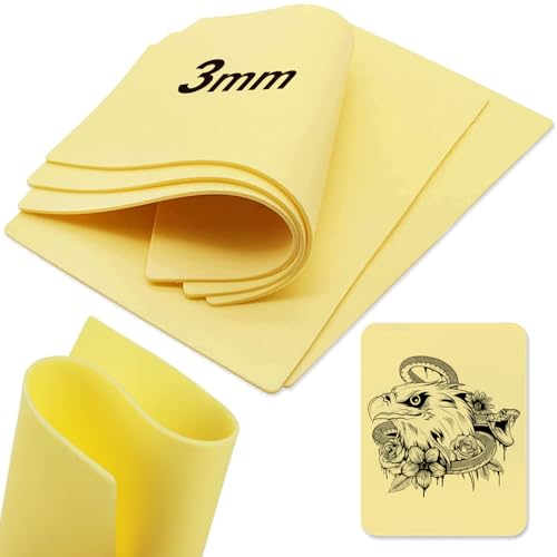 XHYASD 5 Stück Kunsthaut Tattoo Übungshaut, 30 x 20cm Gefälschte Tattoo skin, 3mm Blank Tattoo Übungshaut Zum Tätowieren für Anfänger und Tätowierer