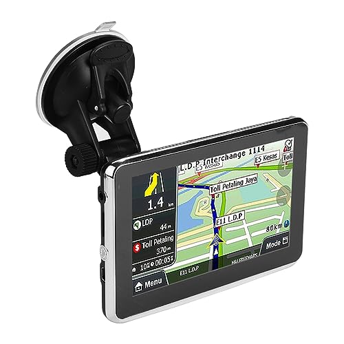 VBESTLIFE 5-Zoll-Universal-Auto-GPS-Navigator, Europäische Karte mit Touchscreen, Sprachübertragung, mit Warnung zu LKW-Beschränkungen, für Autos, Busse, LKWs