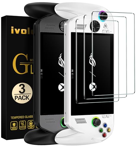 ivoler 3 Stücke Panzerglas für ROG Xbox Ally/ROG Xbox Ally X Handheld 2025, 9H Härte Schutzfolie, HD Klar, Anti-Kratzer, Bläschenfrei