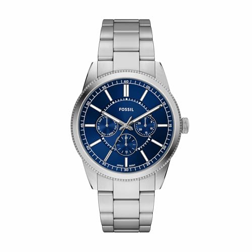 FOSSIL Pearson Uhr für Herren, Quarz Multifunktionswerk mit Edelstahl oder Lederarmband