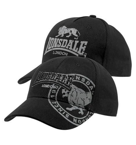 Lonsdale Unisex Leiston Double Pack Cap, Schwarz, Einheitsgröße EU