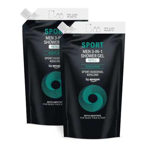by Amazon Sport 3in1 Duschgel Nachfüllpack, für Herren, 2 x 1000 ml