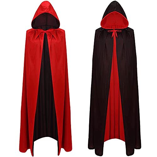 A-SZCXTOP Umhang für Halloween, Vampir, Unisex, wendbar, mit Kapuze, Vampir-Hexe, Cape für Weihnachten, Party, Cosplay, Kostüme-Mäntel, Erwachsene oder Kinder, 150 cm