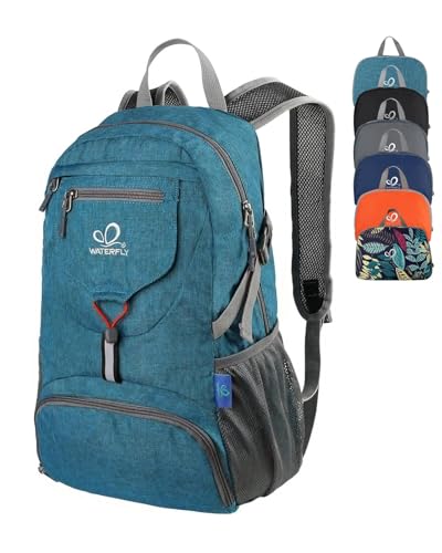 WATERFLY Ultraleicht Faltbarer Rucksack 20L: Klein Wanderrucksack