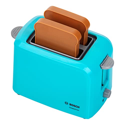 Theo Klein 9518 Bosch Toaster mit mechanischer Toastfunktion I Inklusive 2 Scheiben Spielzeugtoast I Maße: 15 cm x 12 cm x 10,5 cm I Spielzeug für Kinder ab 3 Jahren