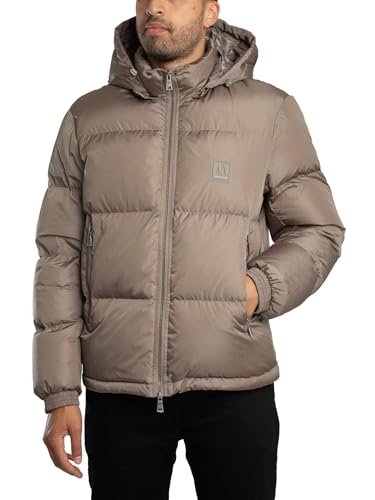 Armani Exchange Herren Icon Puffer Down Jacket Oberbekleidung, Treibholz, Small-XX-Large