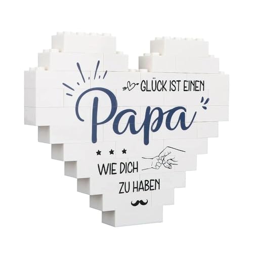 Geschenke für Papa, Weihnachtsgeschenke für Papa, Personalisierte Herzform Deko in Weiß, Ideal für Vatertag Geburtstag Weihnachten und Herzgeschenk