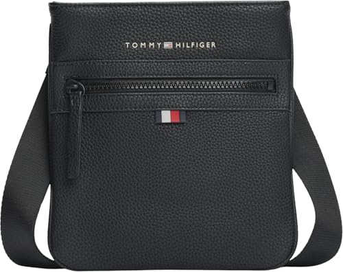 Tommy Hilfiger Herren Umhängetasche Essential PU Mini Crossover Klein, Schwarz (Black), Einheitsgröße