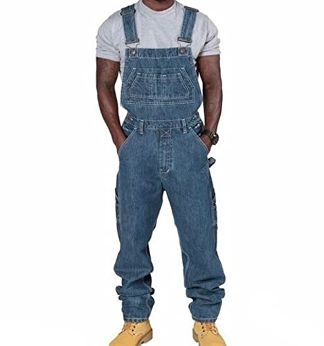 Herren Jeans Jeans Latzhose Herren Baggy verstellbare lässige Overalls Loose Fit Strampler Overalls