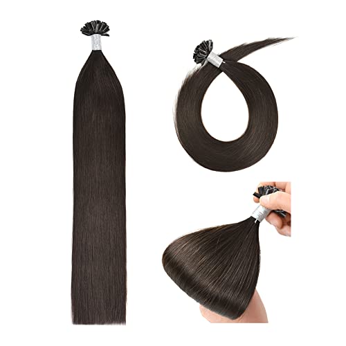 Extensions Echthaar Bondings U Tip Hair Extensions Echthaar Keratin Bondings Echthaar 35 cm Remy Echthaar Extensions Bondings (50g #2 Dunkelbraun)