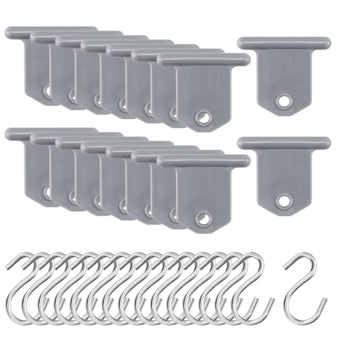Homgaty Kederleiste Haken, 16 Set RV Markisenhaken Camping Markisen Haken Kederschiene Zubehör für Wohnmobil, Wohnwagen, Weihnachten Party, Camping Zelt,Innen- und Außendekoration…