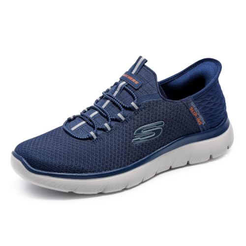 Skechers Herren Summits High Range Slip-InTurnschuhe, Navy Mesh/Trim, 43 EU