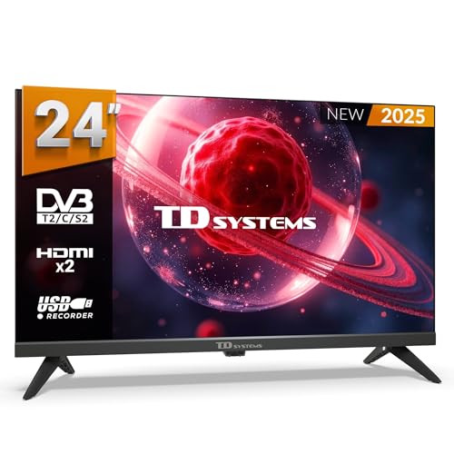 TD Systems - 24 Zoll TV, Nicht-Smart TV, HD DVB-T2/C/S2 Television, Fernseher mit 2 Jahre Garantie, Modell 2025 - PRIME24K21H