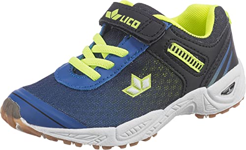 Lico Unisex Kinder BARNEY VS Hallenschuhe, Blau/ Schwarz/ Lemon, 27 EU