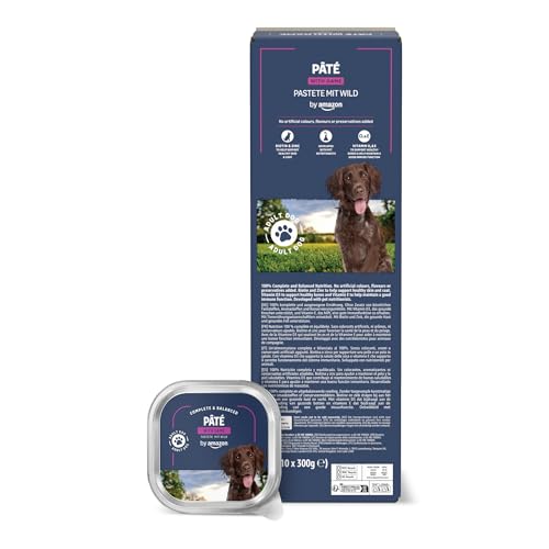 by Amazon Nassfutter für Hunde, Pastete mit Wild, 300g, 10er-Pack