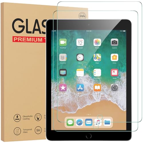 Gerutek 2 Stücke Schutzfolie für iPad 9,7 Zoll ( 6./5.Generation 2018/2017), iPad Pro 9,7 Zoll, iPad Air 2/iPad Air, 9H Härte, Hülle Freundllich Anti-Kratzen Anti-Bläschen HD Displayfolie Schutzglas