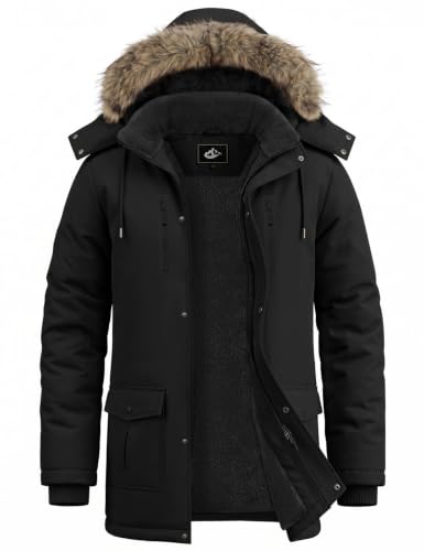 heekpek Herren Winterjacke Wasserabweisend Parka Warm Gefüttert