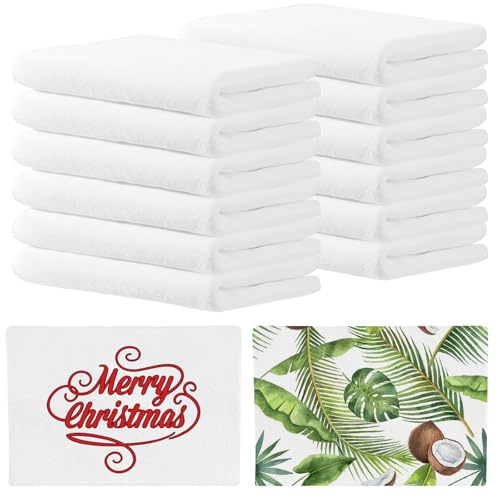 HFZCV 32er Set Sublimations-Handtücher Blanko - 40x60cm Weiße Mikrofaser Geschirrtücher zum Bedrucken - DIY Küchentücher für Transferdruck & Bestickung - Weich, Saugfähig & Fusselfrei