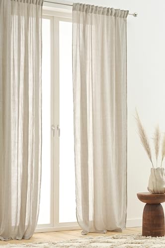 Jotex Multifunktionsgardine Layer 2er Set, Polyester-Baumwoll -Mischung, Oeko-TEX® Standard 100 Zertifiziert, bessere Baumwolle - Greige, 140 x 220 cm