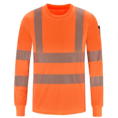 Warnschutz T-Shirt Warnschutzshirt orange Warnshirt Langarm sicherheits Tshirt Warnschutz Arbeitskleidung Baustelle warn Shirt Orange