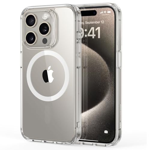 ESR für iPhone 15 Pro Max Hülle, Kompatibel mit MagSafe, Schutz nach Militärstandard, Magnet Schutzhülle, Vergilbungsbeständig, Kratzfeste Rückschale [Handyhülle für iPhone 15 Pro Max Case] Klar