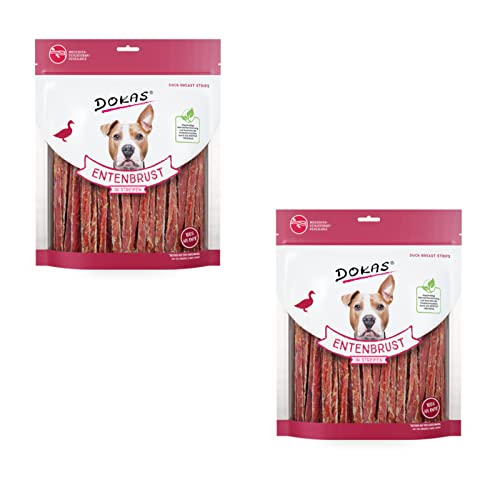 Dokas Dog ENTENBRUST in Streifen - Doppelpack - 2 x 500 g