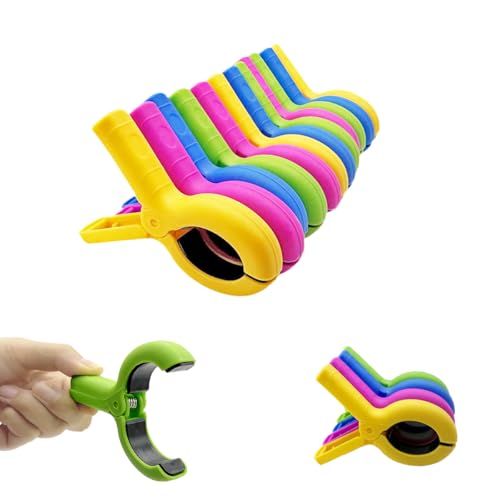 12 Stück Große Strandtuch-Clips für Strandkörbe, Handtuchhalter für Strandkorb, Poolstuhl auf Kreuzfahrt, Jumbo-Größe, robuste Wäscheklammern, Strandkorb-Clips für Strandzubehör, Must-Haves, 4 Farben