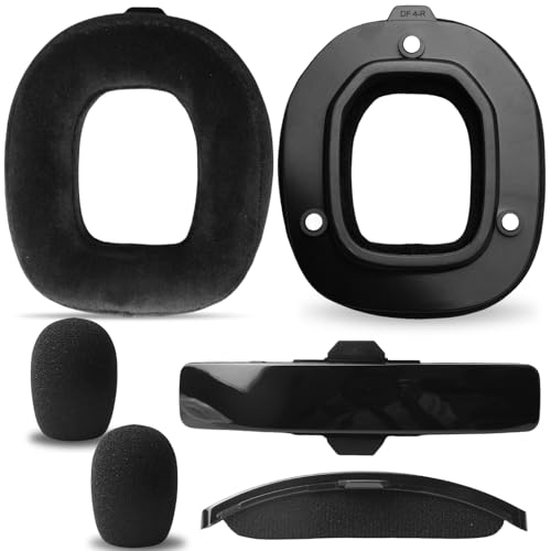 A50 Gen 4 Mod Kit, Ohrpolster, Stirnband Ersatz und Mikrofon-Schaumstoff kompatibel mit Astro A50 Gen 4 Headset, Ohrpolster Ersatz zusätzliche Dicke, Ohrpolster aus Velour, Schwarz