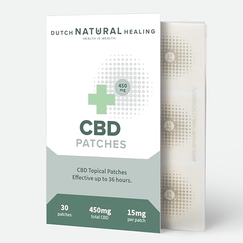 Topische CBD Pflaster - 450mg - 30 x 15mg - Transdermale Diskrete Pflaster - Effektiv und Praktisch bis zu 36 Stunden