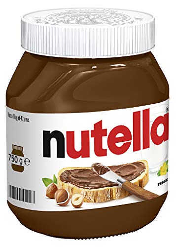 nutella - Nuss-Nougat-Creme, 1 Glas mit 750g, leckere Haselnuss-Schoko-Creme als Aufstrich oder für Rezepte