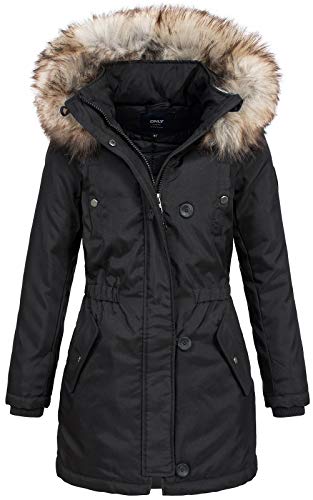 ONLY Damen Winterparka Kurzmantel Iris 15156574 Black S