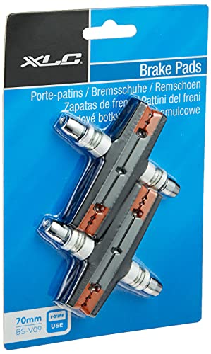 XLC BSV09 Unisex – Erwachsene Bremsschuhe V-Brake BS-V09 4er Set 70 mm, Orange, Grau, Schwarz, One Size