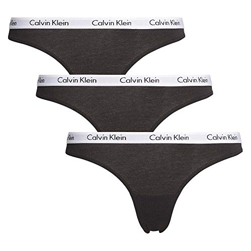 Calvin Klein Damen 3er Pack Strings Tanga, Schwarz (Black), M