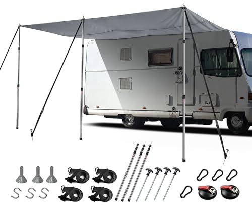 MRWiZMS Sonnensegel mit Kederleiste 3x2,4m Doppelkeder 4,6-7mm Wasserdicht 600D Oxford Gewebe Wohnwagen Bus Wohnmobil Markise