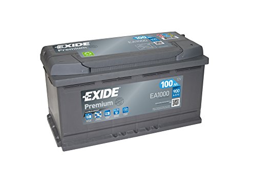 EXIDE EA1000 Premium Autobatterie/Starterbatterie 100Ah 12V 900A B13 DIN/ISO L5 Kompatibel mit AUDI A4 Avant 8K5, B8, BMW 3 Touring E91 3 Limousine E90 5 Touring F11, VW