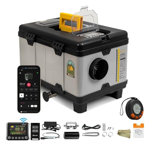 Sunster TB10PRO 8kW WLAN Smart App Tragbare Diesel Luftheizung, 12/24V DC & 110-240V AC Standheizung mit Adapter, 5500m Plateau-Modus, Diesel Heizung für Auto, LKW, Camping, Wohnmobil