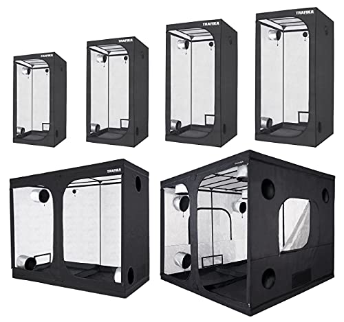 TRAFIKA Growzelt für Indoor-Anbau 60x60x160CM / Grow Tent/Grow Box/GROWBOX/Grow Schrank/GROWSCHRANK/Indoor Anbauschrank/Hydroponischer Grow Schrank/Mylar Premium 97% Reflexionsvermögen