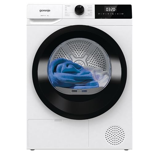Gorenje DHNE83 Trockner/Kondensation mit Wärmepumpe / 8KG / 15 Programme/TwinAir/Feuchtesensor/Zeitverzögerung/Lieblingsprogramme/LED Display/EEK: C