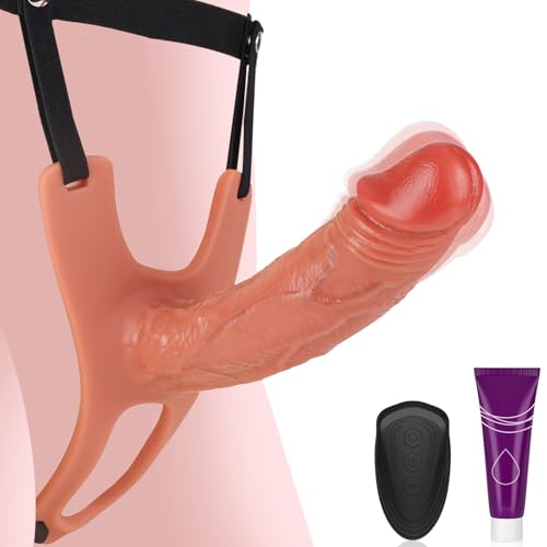 Wakelust 18CM Realistische Penishülle Vibrator Sex Spielzeug für die Männer Paare Penis Sleeve für Verlängerung & Vergrößerung, Penismanschetten mit 10 Vibrationmodi, Fernbedienung, Befestigungsgurten