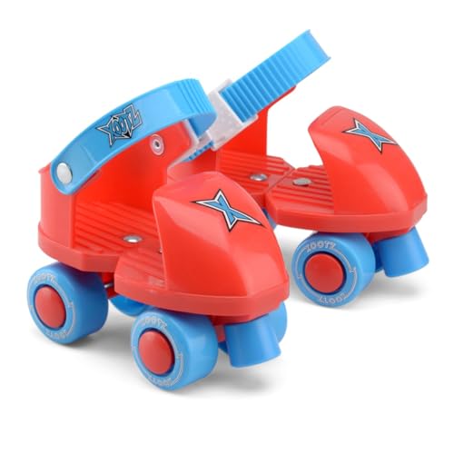 Unibos Have Duty Rollschuhe für Kinder, Jungen und Mädchen, mit 4 Rädern, geeignet für Kinder ab 3 Jahren, mit PP und PVC-Material, verstellbare Quad-Skates, rot