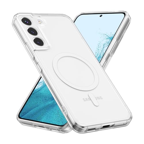 RALEAVO Hülle für Samsung Galaxy S22 Magnetische Stoßfest Hülle, Klar