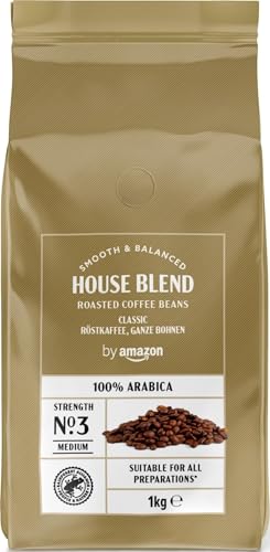 by Amazon House Blend Kaffeebohnen, Mittelgeröstet, 1 kg, Rainforest Alliance Zertifiziert