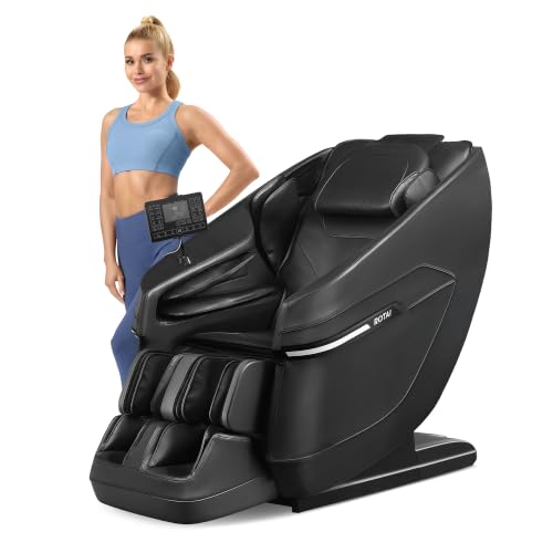 ROTAI Massagesessel 3D mit Zero-Gravity & Lendenwärme, Fußrollen & Bluetooth – 19 Auto-Programme, 6 Modi, 5 Geschwindigkeiten für Schulter- & Nackenentspannung