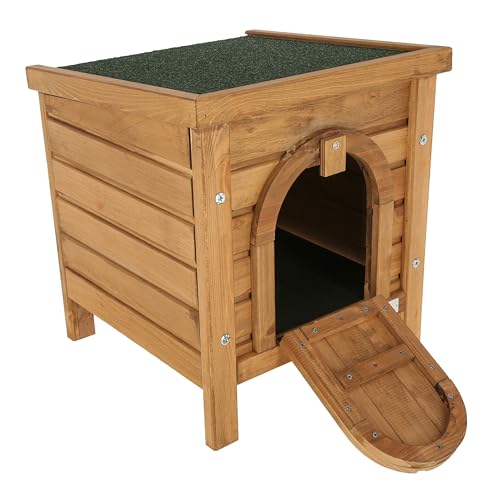 Kerbl Pet Outdoor Kleintierhaus, 36x36x40cm, wetterfestes Bitumendach, für Hasen, Kaninchen, weitere, Kleintiere, einfache Reinigung, verschließbar