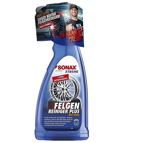 SONAX Xtreme Felgenreiniger Plus (1 Liter) effiziente und säurefreie Reinigung Aller Leichtmetall- & Stahlfelgen sowie lackierte, verchromte & polierte Felgen | Art-Nr. 02313000